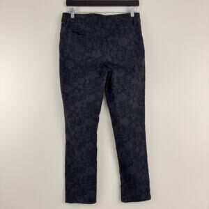 NYDJ Pants Women's 6 Lift Tuck Floral Stretch Jeans Black Floral Legging Skinny